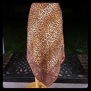 Silk Leopard print skirt